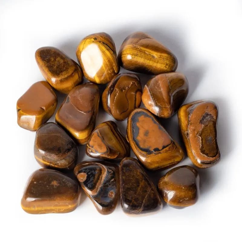 Φυσικό ορυκτό πέτρωμα- Μάτι Τίγρης (Tiger Eye) γυαλισμένες πέτρες. Βάρος:250 γρ Μέγεθος: 3 εκ. - mykarma.gr