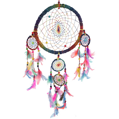 Dreamcatcher Ονειροπαγίδα  ουράνιο τόξο M.  Διαστάσεις: 15 × 45 cm - mykarma.gr