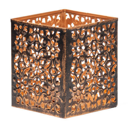 Ατμοσφαιρικό φωτισμό Λουλούδια - τετράγωνο. Διαστάσεις: 10 × 8 x 8,5 εκ - mykarma.gr