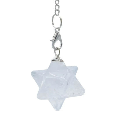 Εκκρεμές (Pendulum) Λευκός Χαλαζίας (Rock Crystal) Merkaba - οκταπλό (2 πυραμίδες)  Διαστάσεις: 3 εκ Βάρος:16 γ - mykarma.gr