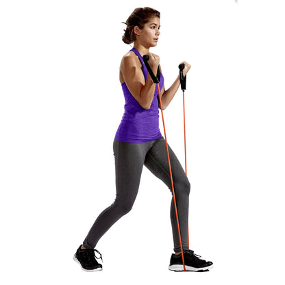 Gaiam Fitness Resistance Cord & Door Attachment Kit - Καλώδιο Αντίστασεις με λαβές αφρού - light. - mykarma.gr