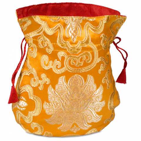 Μωσαϊκό Τσαντάκι-Πουγκί  Lotus κίτρινο με κόκκινο. Διαστάσεις: 19 × 16 εκ - mykarma.gr