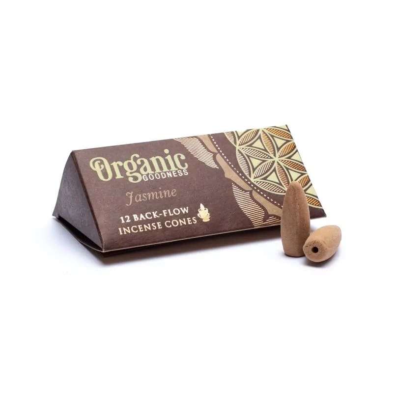 Organic Goodness Οικολογικοί Κώνοι θυμιάματος αναστροφής ροής Backflow- Γιασεμί (Jasmine). Βάρος: 24 g.Περιεχει 12 κώνους. - mykarma.gr