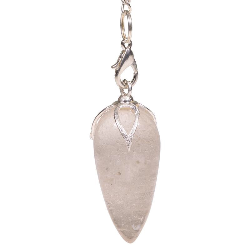 Εκκρεμές Lotus(Pendulum) - Λευκός Χαλαζίας(Rock Crystal).Μέγεθος 2,5 x 3 cm.Βάρος 16 g - mykarma.gr