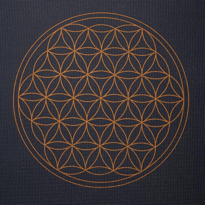 Bodhi στρώμα γιόγκα Leela με Flower of Life - anthracite  183 x 60 cm, 4.5 mm - mykarma.gr