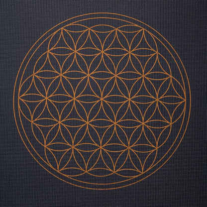 Bodhi στρώμα γιόγκα Leela με Flower of Life - anthracite  183 x 60 cm, 4.5 mm - mykarma.gr