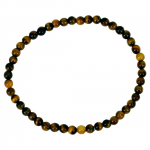 Βραχιόλι ελαστικό -Μάτι Τίγρης(Tiger Eye). Χάντρες 0,4cm. - mykarma.gr