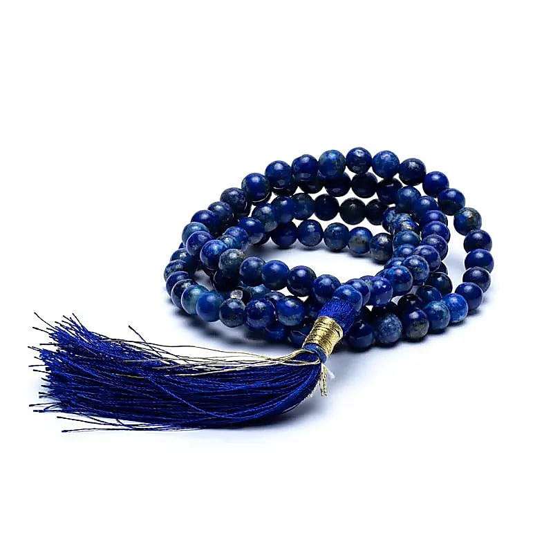Mala Λάπις Λάζουλι (Lapis Lazuli) - ποιότητα ΑΑ - 108 χάντρες 0,5 cm + τσάντα - mykarma.gr