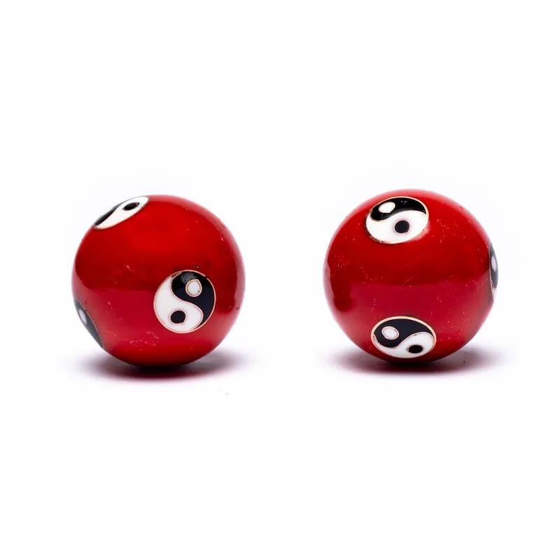 Μπάλες Υγείας - Yin Yang -Χρώμα κόκκινο. Μέγεθος 4 εκ.Υλικό:Ατσάλι. - mykarma.gr