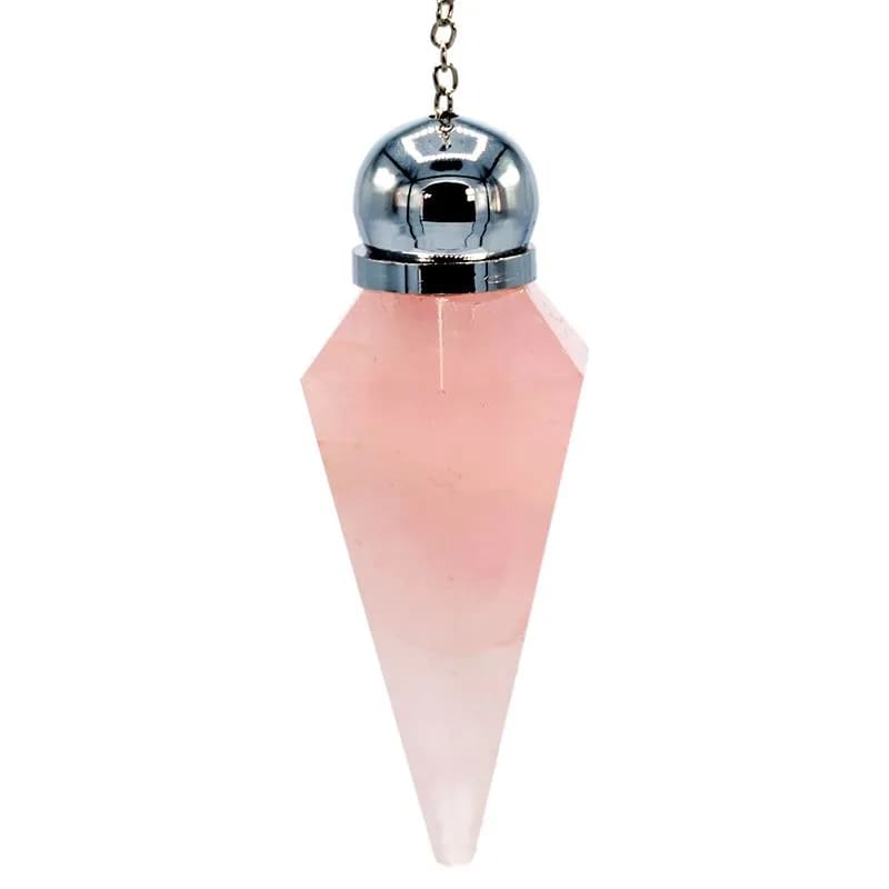 Εκκρεμές (Pendulum) - Ροζ Χαλαζίας(Rose Quartz)- μυτερή άκρη.Μέγεθος 5.6 cm.Βάρος 20 g - mykarma.gr