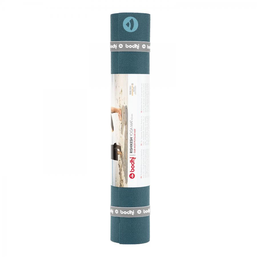Bodhi στρώμα γιόγκα Premium Rishikesh PVC με δύο ελαστικούς ιμάντες- blue  183 x 60 cm, 4.5 mm - mykarma.gr