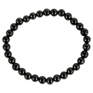 Βραχιόλι ελαστικό  Shungite  Διαστάσεις 19cm Χάντρες ± 6mm. - mykarma.gr