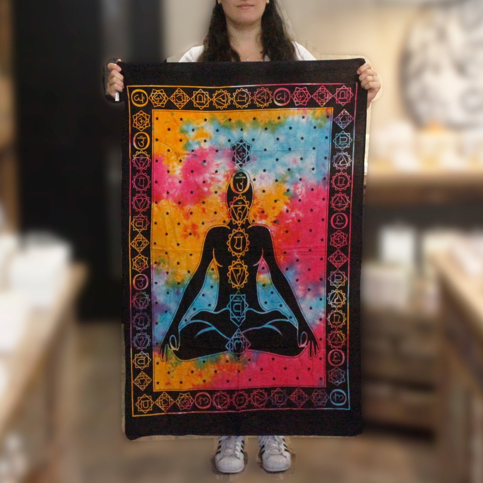 Κρεμαστά τοίχου-Κουβέρτα - Chakra Buddha.Υλικο:βαμβάκι.Διαστάσεις: 78 × 112 cm - mykarma.gr