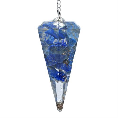 Οργονίτες - Orgone Εκκρεμές (Pendulum) με Lapis Lazuli με κομμένo μυτερό άκρο Βάρος:11 g.Διαστάσεις:4 εκ - mykarma.gr