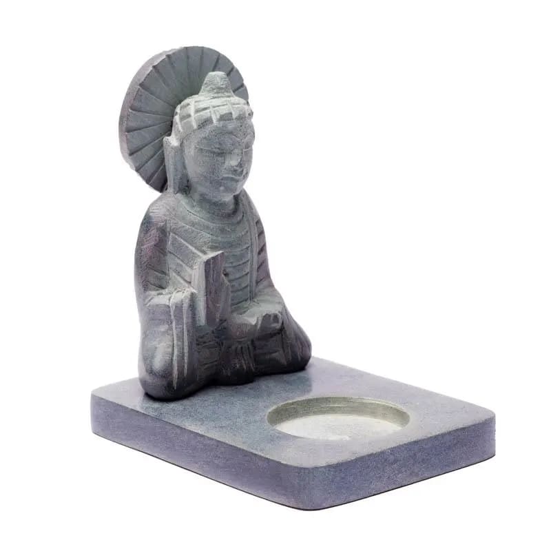 Άγαλμα Buddha απο Σαπουνόπετρα με βάση ρεσώ 11cm - mykarma.gr