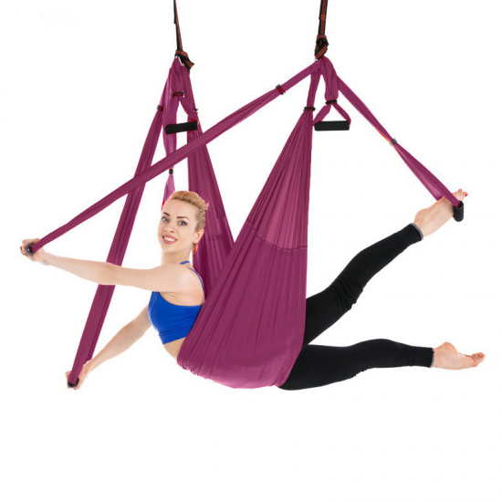 Aerial Yoga Swing-μωβ-πλήρης σετ. Διαστάσεις: 250 × 150 εκ. - mykarma.gr