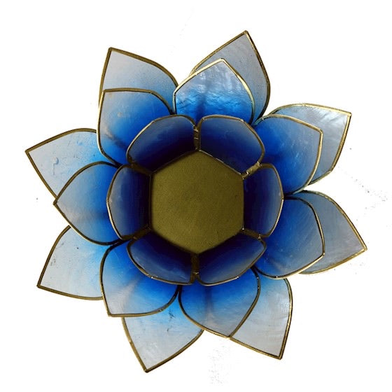 Lotus ατμοσφαιρικό φως Capiz δίχρωμο: ανοιχτώ μπλε/άσπρο   13,5 εκ. - mykarma.gr