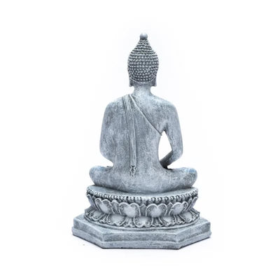Meditation Thai Βούδας- γκρι χρώμα -πολυρεσίνη.Διαστάσεις:13 x 8 x 18 cm Βάρος: 400 g - mykarma.gr
