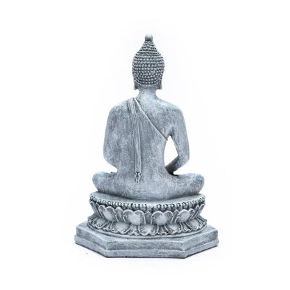 Meditation Thai Βούδας- γκρι χρώμα -πολυρεσίνη.Διαστάσεις:13 x 8 x 18 cm Βάρος: 400 g - mykarma.gr