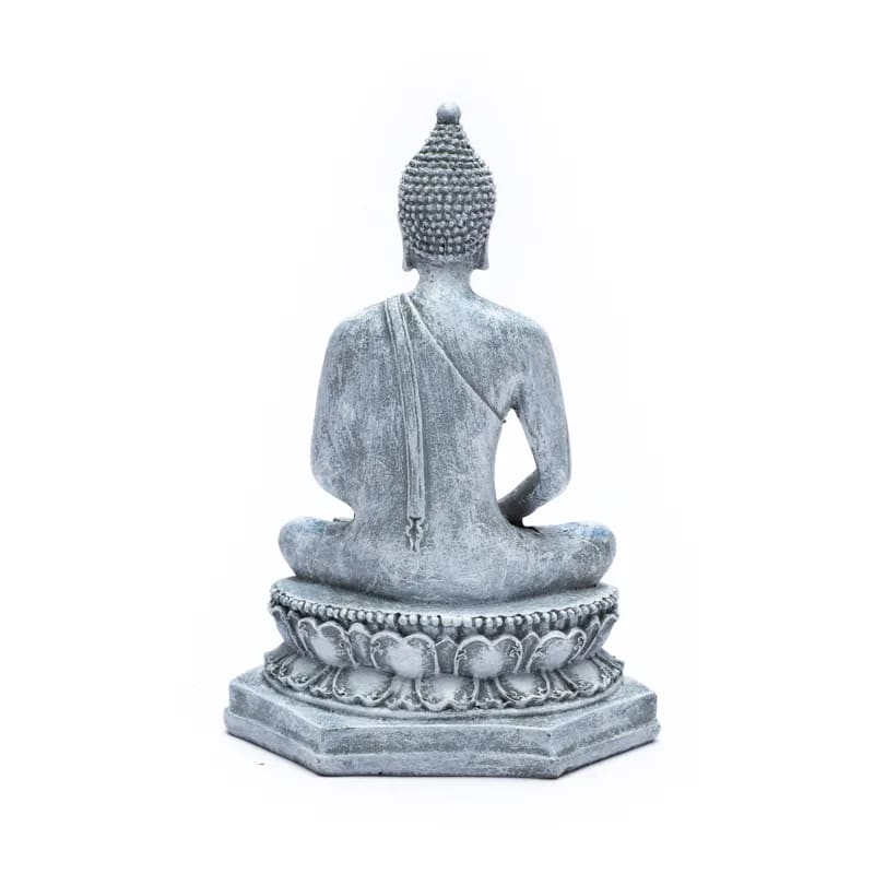 Meditation Thai Βούδας- γκρι χρώμα -πολυρεσίνη.Διαστάσεις:13 x 8 x 18 cm Βάρος: 400 g - mykarma.gr