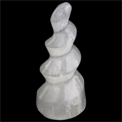 Φυσικό ορυκτό πέτρωμα- Selenite Spiral - Σεληνιτης .Διαστάσεις 10 x 3,5 εκ. - mykarma.gr