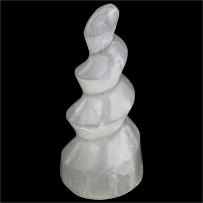 Φυσικό ορυκτό πέτρωμα- Selenite Spiral - Σεληνιτης .Διαστάσεις 10 x 3,5 εκ. - mykarma.gr