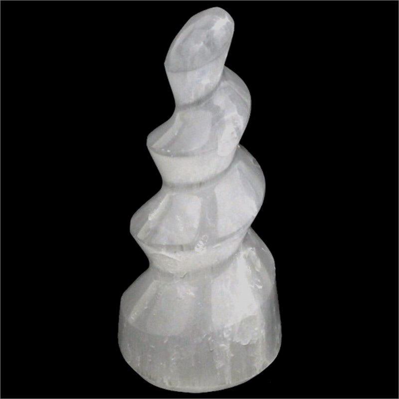 Φυσικό ορυκτό πέτρωμα- Selenite Spiral - Σεληνιτης .Διαστάσεις 10 x 3,5 εκ. - mykarma.gr