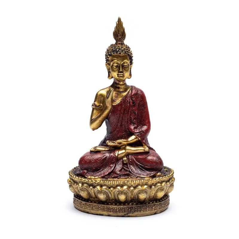 Άγαλμα του Βούδα της Επιβεβαίωσης σε θρόνο.Διαστάσεις: 10 x 7,8 x 16,8 cm Βάρος: 300 g - mykarma.gr