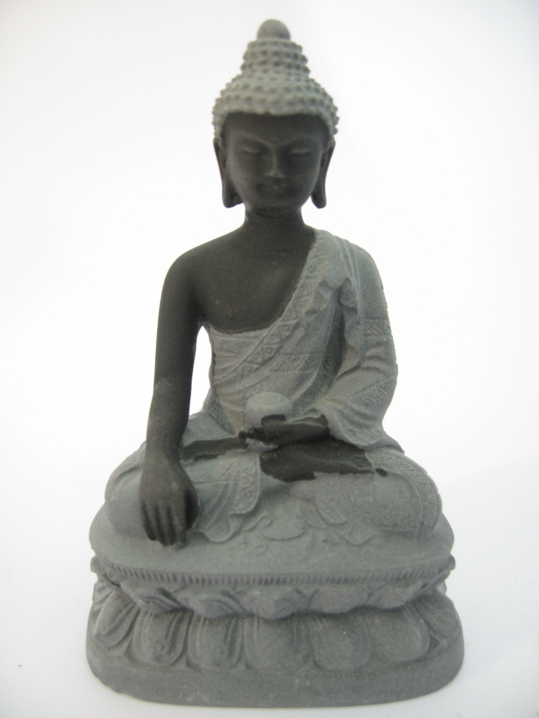 Tibet Βούδας- γκρι/μαύρο χρώμα -πολυρεσίνη.Διαστάσεις:10 x 6 cm Βάρος:100 g - mykarma.gr