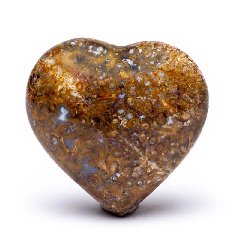 Worry πέτρα- Στρωματόλιθος (Stromatolite) σε σχήμα καρδιάς.Διαστάσεις: 5 x 5 εκ. - mykarma.gr