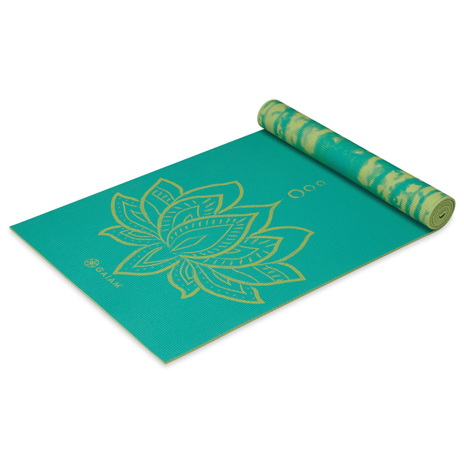 Gaiam  Reversible Στρωμα Yoga Turquoise Lotus - 2 Διαφορέτικα σχέδια στο ίδιο στρώμα(2 όψεις) Διαστάσεις: Μήκος: 173 εκ Πλάτος: 61 εκ Πάχος: 6 mm - mykarma.gr