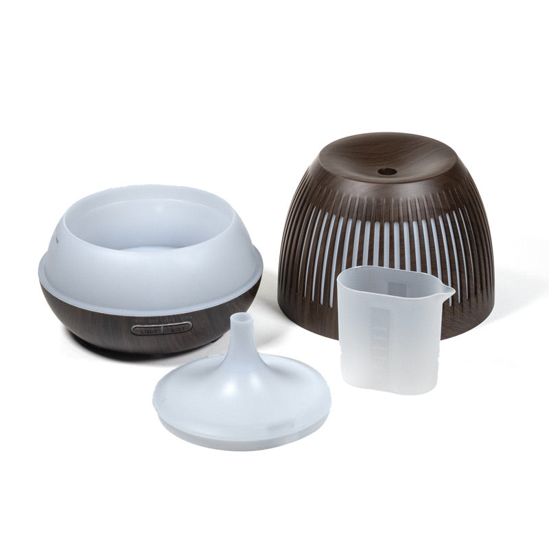 Ultrasonic aroma diffuser “Gaia”-Ηλεκτρικός διαχυτής αρώματος για Αιθέριο έλαιο - χρώμα καφέ. Περιεκτικότητα 400ml Μέγεθος:16,5 x 16,8 cm - mykarma.gr