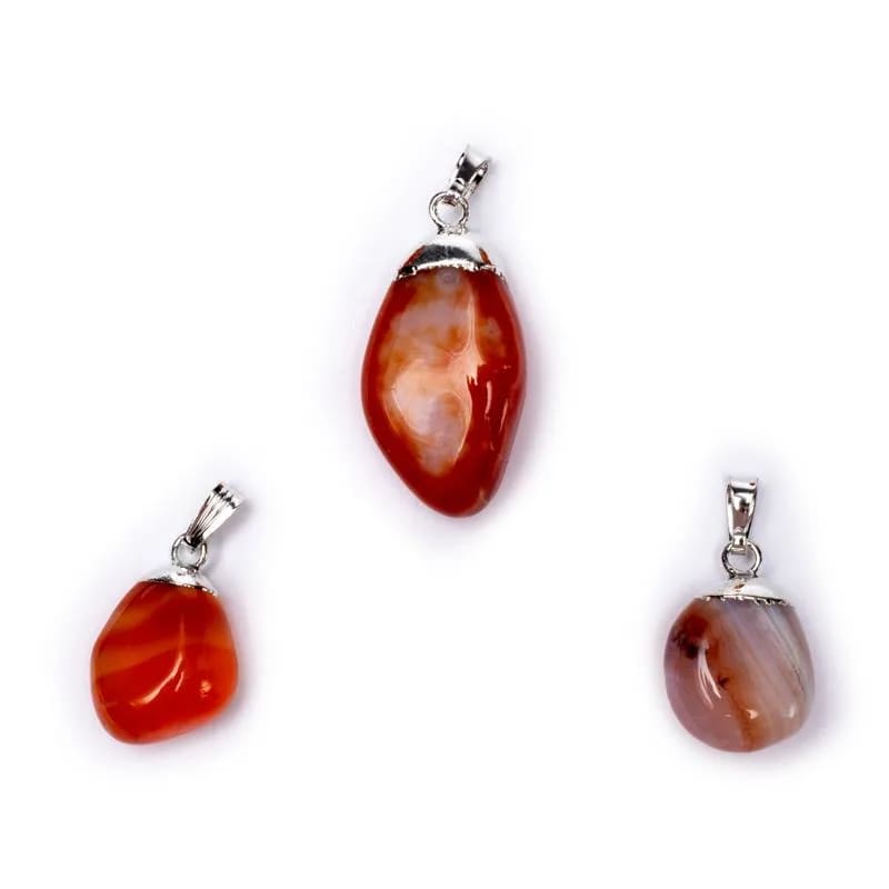 Κρεμαστό Μενταγιόν από Κόκκινο Αχάτη (Red Agate).Διαστάσεις: 2 εκ.(Η συσκευασία περιέχει 1 τεμάχιο) - mykarma.gr