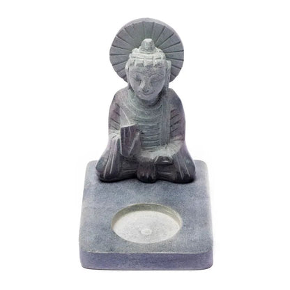 Άγαλμα Buddha απο Σαπουνόπετρα με βάση ρεσώ 11cm - mykarma.gr