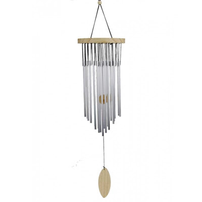 Windchime-Μελωδός 22 μεταλλικά Χτυπήματα με φυσικό ξύλο.Διαστάσεις: 25 εκ. - mykarma.gr