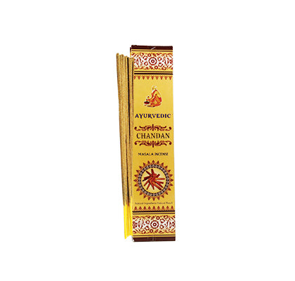 Αρωματικό Στικ Ayurvedic Masala Chandan -  Sandalwood 10 g  15 Στικ. Χρόνος καύσης: ± 60 λεπτά ανά Στικ - mykarma.gr