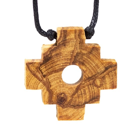 Μενταγιόν Chakana Inca Cross από ιερό ξύλο Palo Santo με λουράκι ρυθμιζόμενο σε μέγεθος. Μήκος (ελάχιστο / μέγιστο): 40-80 cm. - mykarma.gr