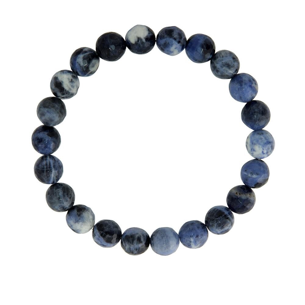 Ελαστικό Βραχιόλι Sodalite (Σοδαλίτης).Διαστασεις χάντρας 0,8 cm - mykarma.gr