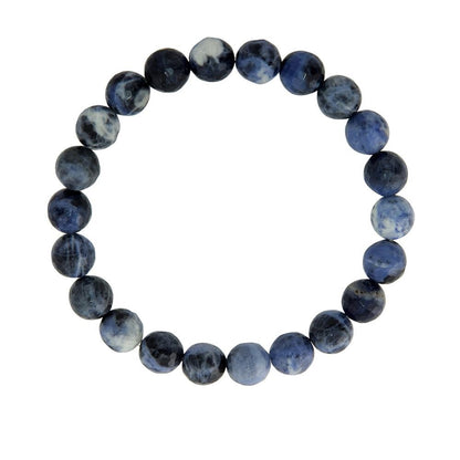 Ελαστικό Βραχιόλι Sodalite (Σοδαλίτης).Διαστασεις χάντρας 0,8 cm - mykarma.gr