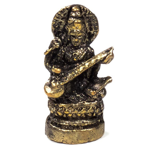Μίνι αγαλματίδιο Saraswati-«Θέα της Γνώσεις».Υλικο:Ορείχαλκος Μέγεθος:3,5cmΒάρος:25g - mykarma.gr