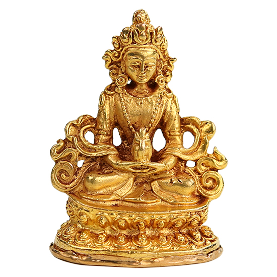 Μικρό άγαλμα Amitayus - χαλκός / χρυσός πυρκαγιάς. Βάρος: 50 g. Διαστάσεις: 5 εκ. - mykarma.gr
