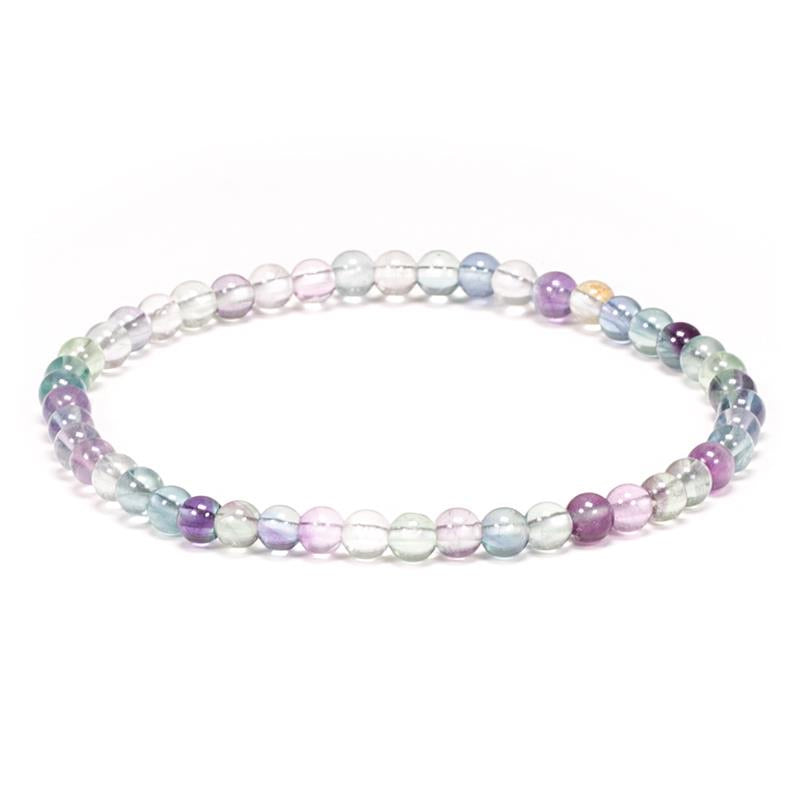 Βραχιόλι Φθορίτης(Fluorite) - ελαστικό.Διαστάσεις: 19 εκ  Χάντρες ± 4mm. - mykarma.gr