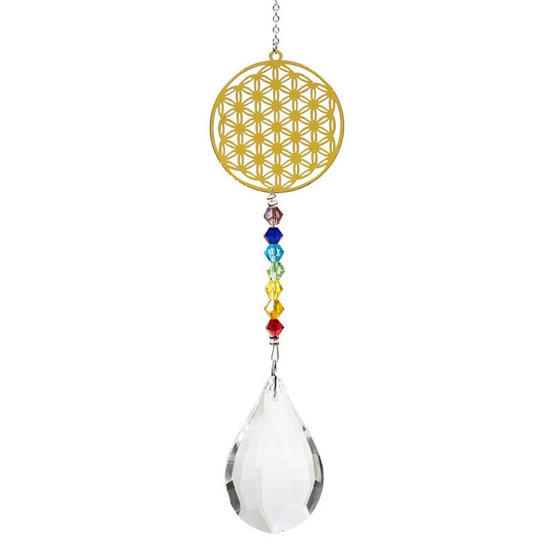 Κρύσταλλοι Feng Shui-"Λουλούδι της ζωής "Chakra Crystal String Διακόσμηση παραθύρων - φτιαγμένο από Crystal. Διαστάσεις: 29 cm. - mykarma.gr