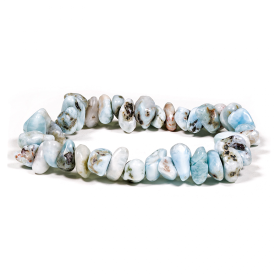 Βραχιόλι Larimar(Λάριμαρ η Δελφινόπετρα).Διαστασεις 18 εκ. Χάντρες ± 8 mm. - mykarma.gr