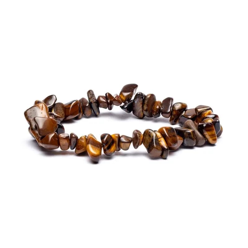 Βραχιόλι από Μάτι Τίγρης (Tiger Eye) - ελαστικό. Χάντρες ± 7 mm. - mykarma.gr