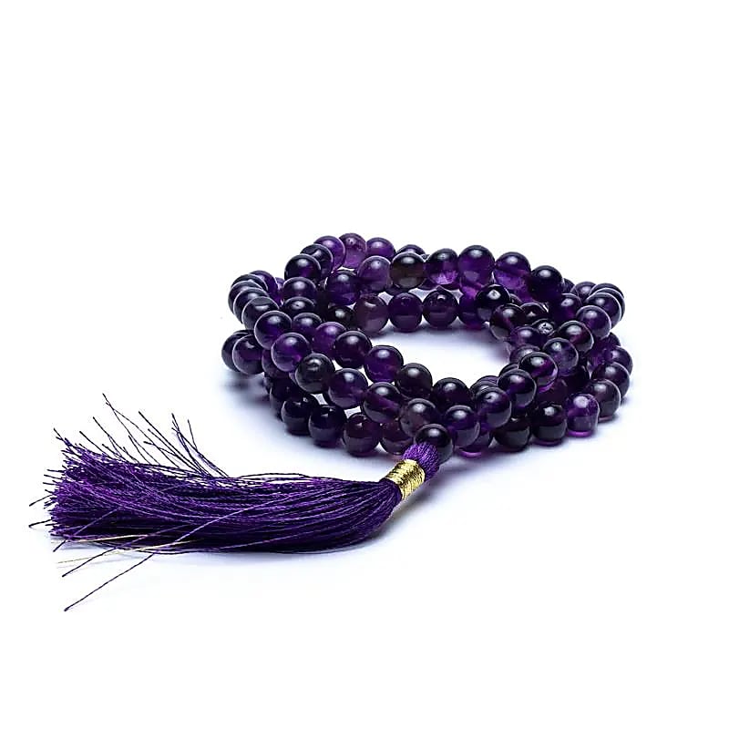 Mala Αμέθυστος (Amethyst) ΑΑ ποιότητας 108 χάντρες  Διαστάσεις: 0,6 cm - mykarma.gr