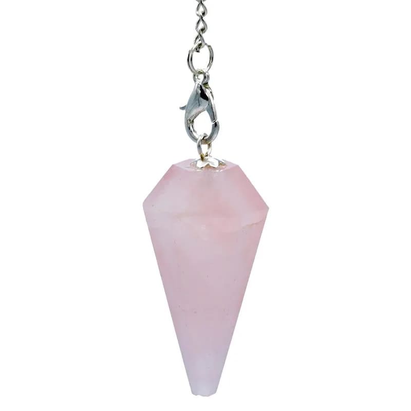 Εκκρεμές (Pendulum) - Ροζ Χαλαζίας (Rose Quartz) & 7 Chakra ημιπολύτιμες πέτρες.Μέγεθος 3 cm Βάρος 16 g - mykarma.gr