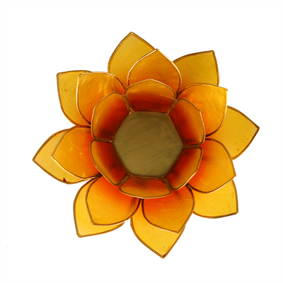 Lotus ατμοσφαιρικό φως Capiz δίχρωμο:πορτοκαλί/κίτρινο  13,5 εκ. - mykarma.gr