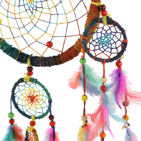 Dreamcatcher Ονειροπαγίδα  ουράνιο τόξο L.  Διαστάσεις: 20 × 50 cm - mykarma.gr