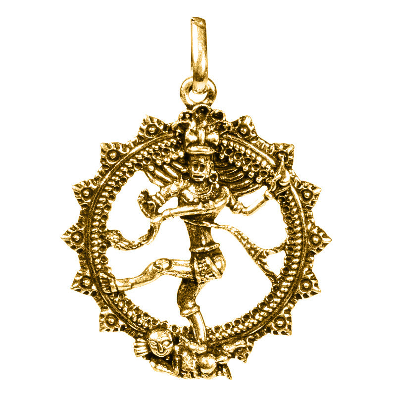 Μενταγιόν Shiva Nataraj - χρυσό χρώμα - ορείχαλκος.Διαστάσεις : 4,5 cm - mykarma.gr